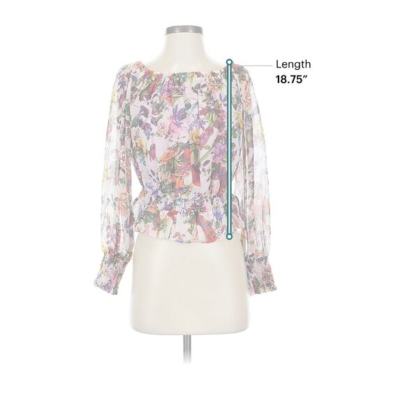 AQUA Ruffled Floral Sheer Blouse - Picture 7 of 9